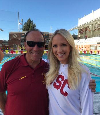 Ashley Brewer with her swimming coach